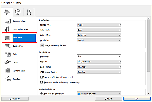 attēls: dialoglodziņš Iestatījumi